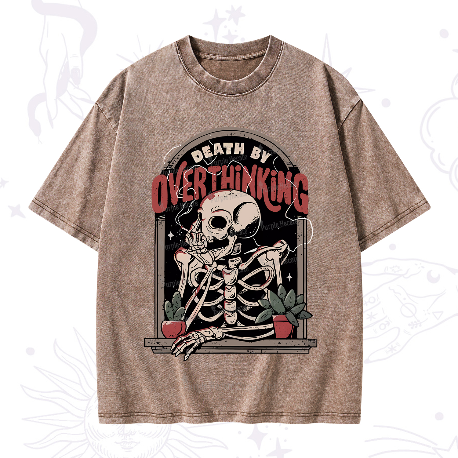 Purplehecate Death By Overthinking Washed T-Shirt