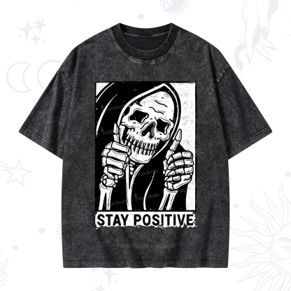 Purplehecate Stay Positive Washed T-Shirt