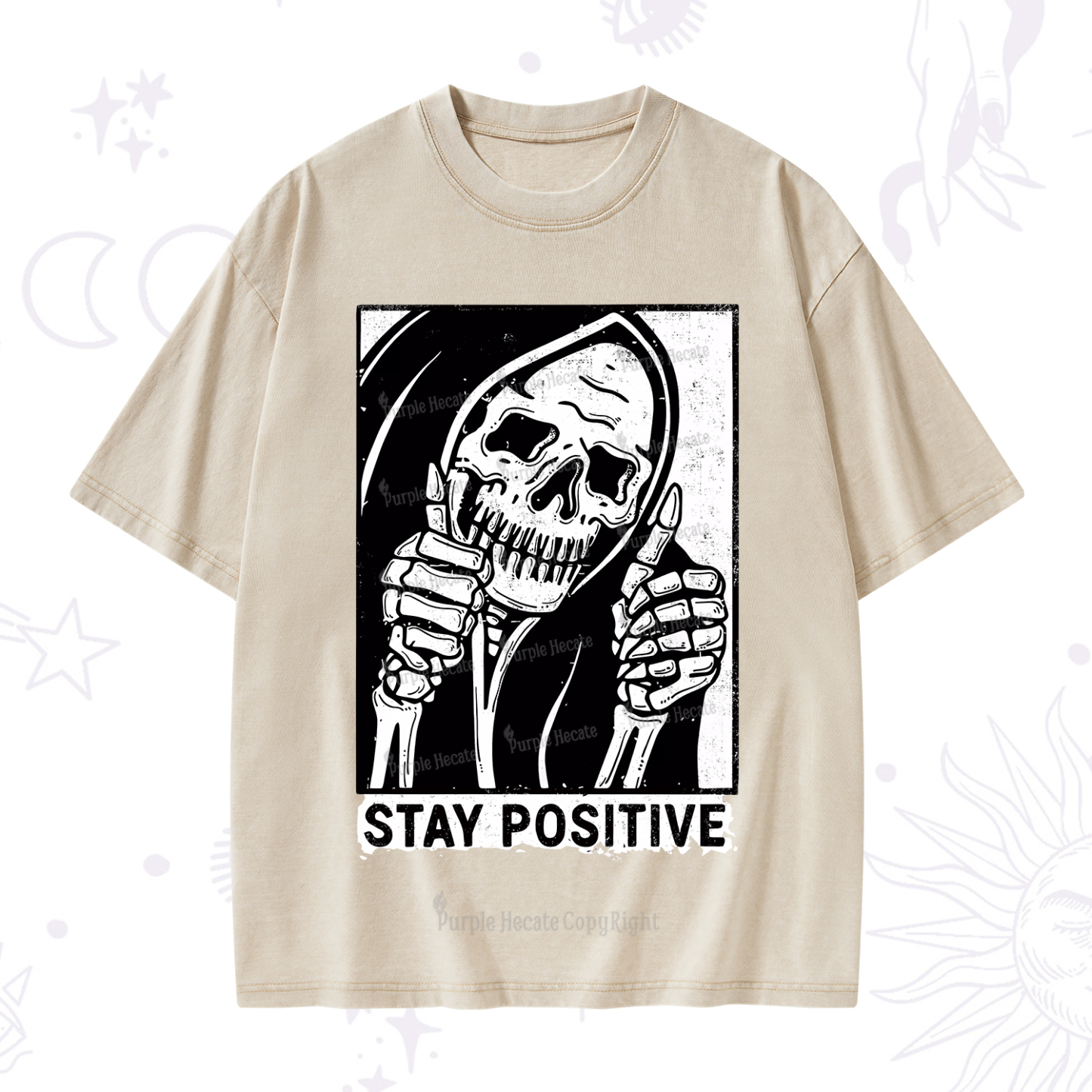Purplehecate Stay Positive Washed T-Shirt