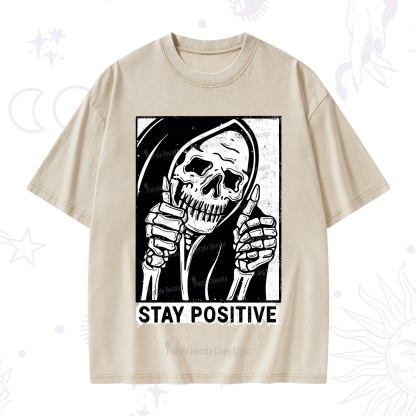 Purplehecate Stay Positive Washed T-Shirt