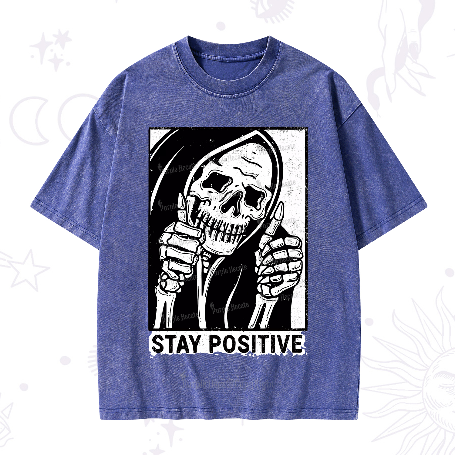 Purplehecate Stay Positive Washed T-Shirt