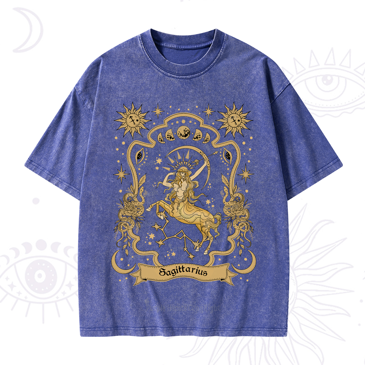 Purplehecate Sagittarius' Astral Mirage Zodiac Washed T-Shirt