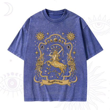 Purplehecate Sagittarius' Astral Mirage Zodiac Washed T-Shirt