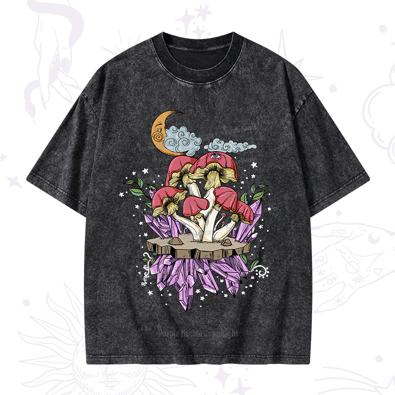 Purplehecate Fantasy Mushroom Washed T-Shirt