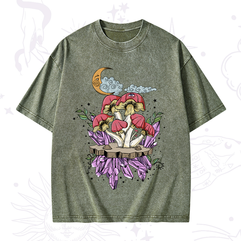 Purplehecate Fantasy Mushroom Washed T-Shirt