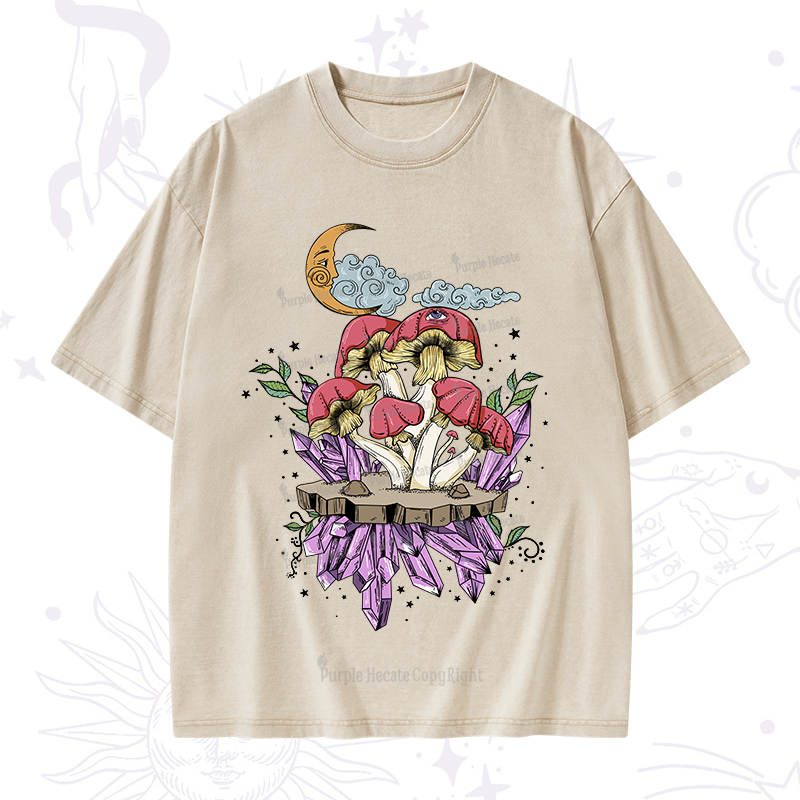 Purplehecate Fantasy Mushroom Washed T-Shirt