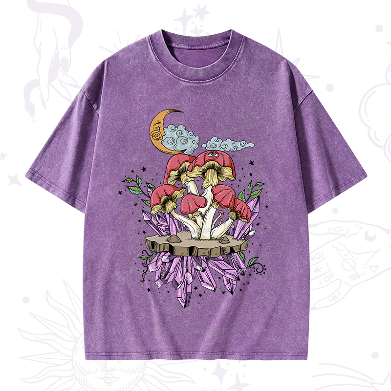 Purplehecate Fantasy Mushroom Washed T-Shirt