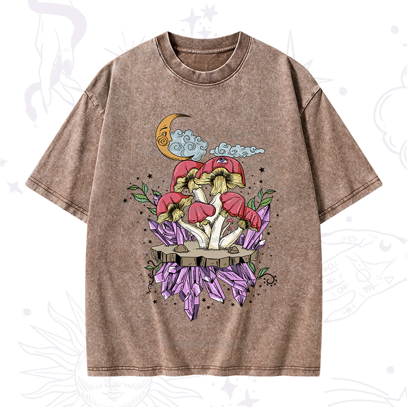 Purplehecate Fantasy Mushroom Washed T-Shirt