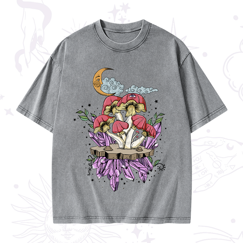 Purplehecate Fantasy Mushroom Washed T-Shirt