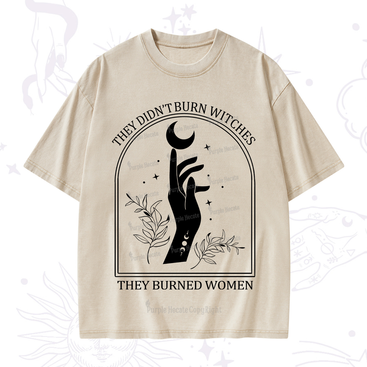 Purplehecate They Didn't Burn Witches They Burned Women Washed T-Shirt