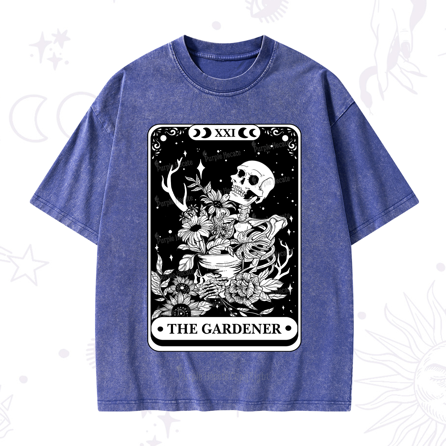 Purplehecate The Gardener Tarot Card Washed T-Shirt