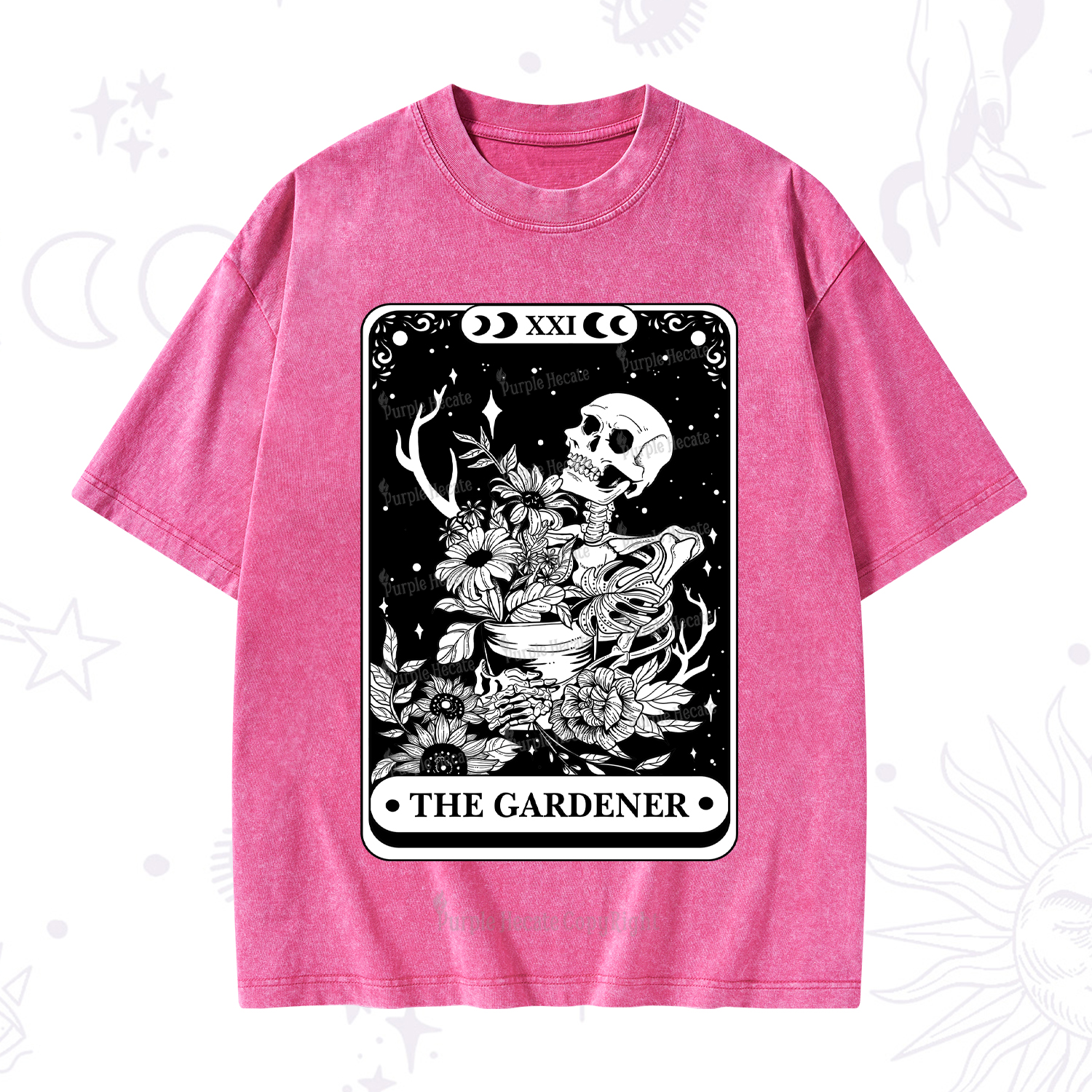 Purplehecate The Gardener Tarot Card Washed T-Shirt