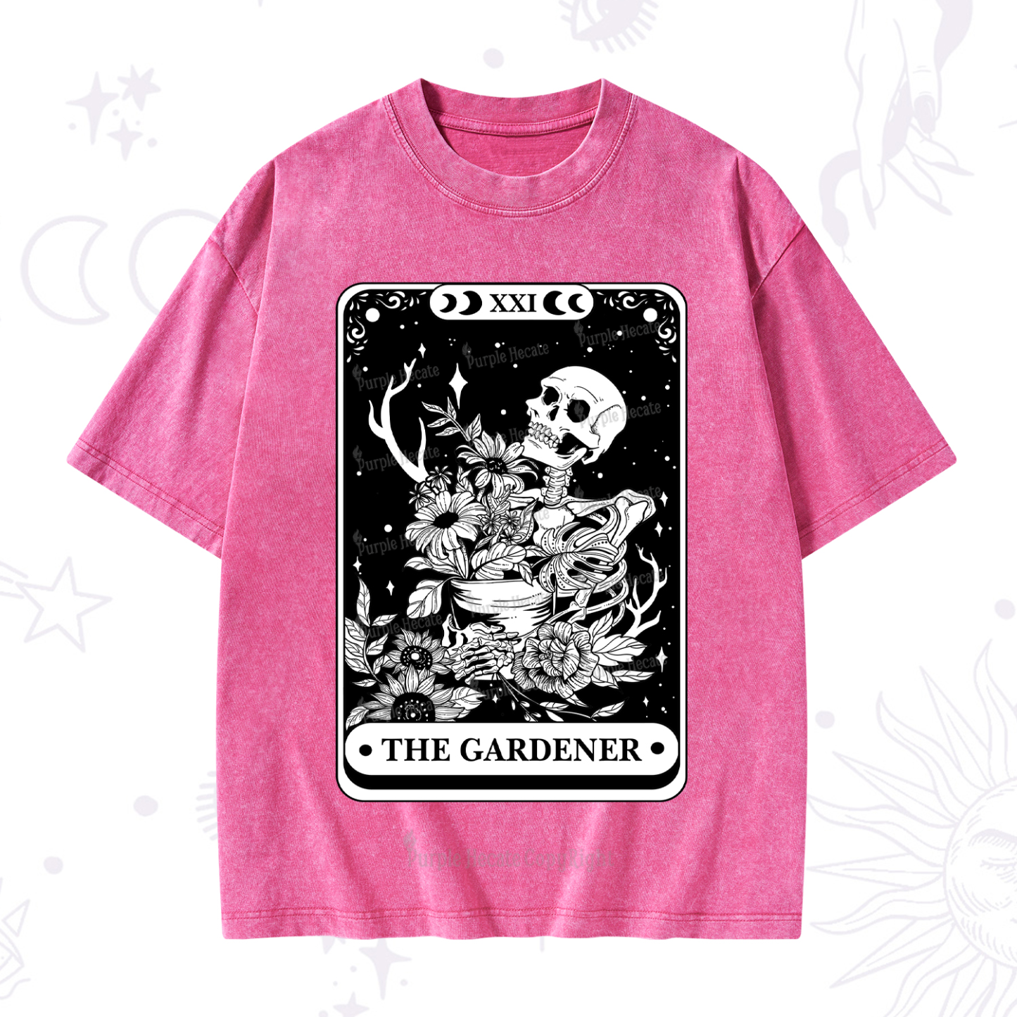 Purplehecate The Gardener Tarot Card Washed T-Shirt