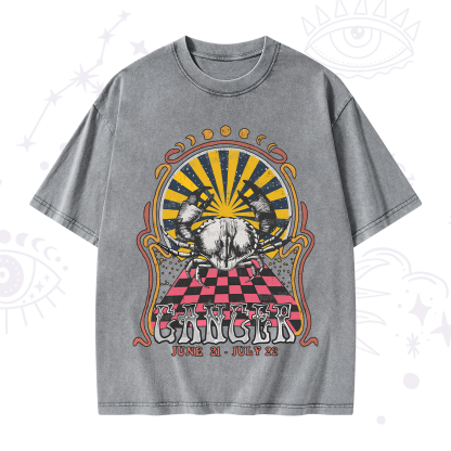 Purplehecate Cancer Crew Zodiac Washed T-Shirt