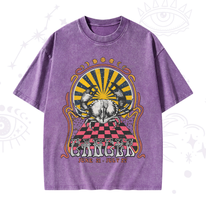 Purplehecate Cancer Crew Zodiac Washed T-Shirt