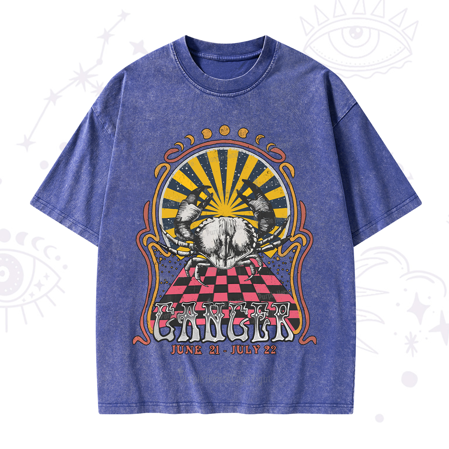 Purplehecate Cancer Crew Zodiac Washed T-Shirt
