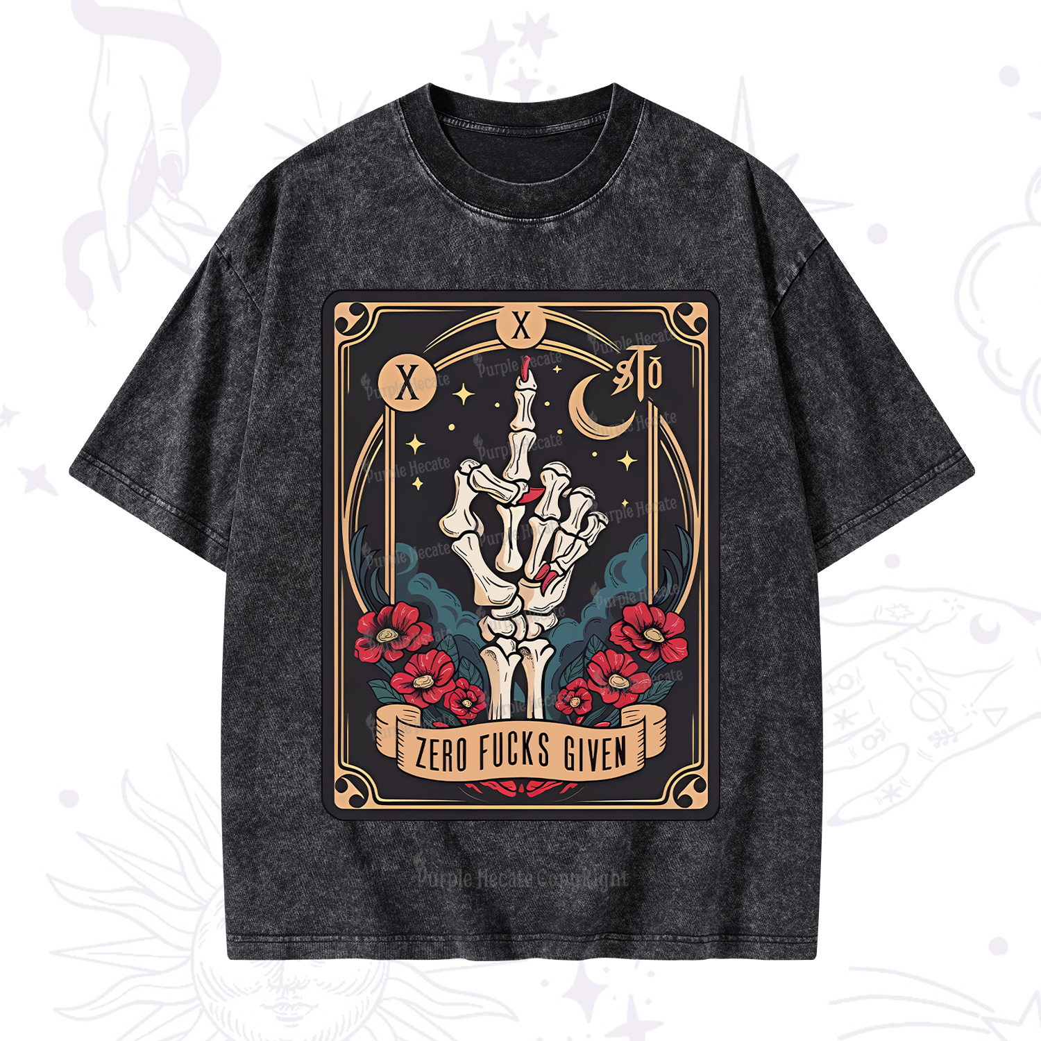Purplehecate The Zero Fucks Given Washed T-Shirt