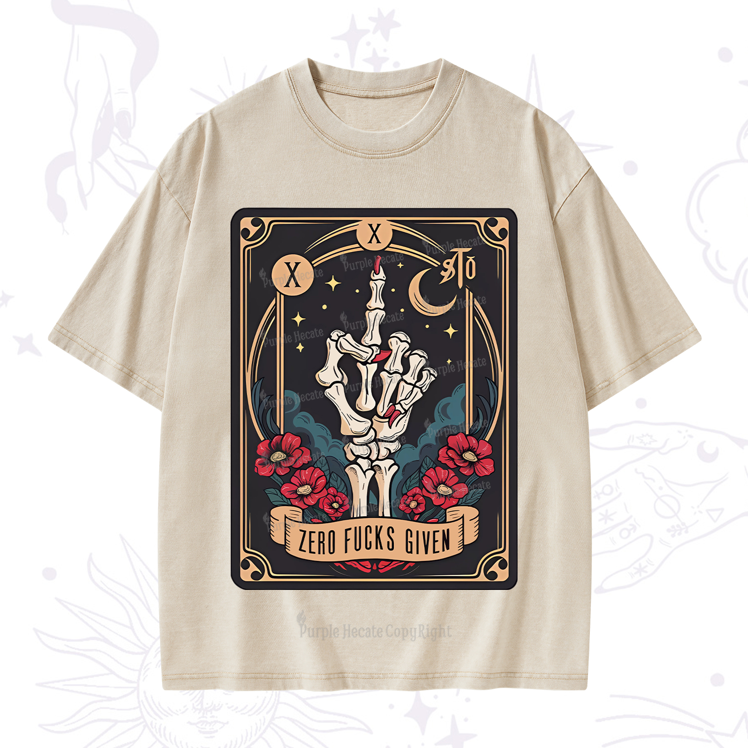 Purplehecate The Zero Fucks Given Washed T-Shirt