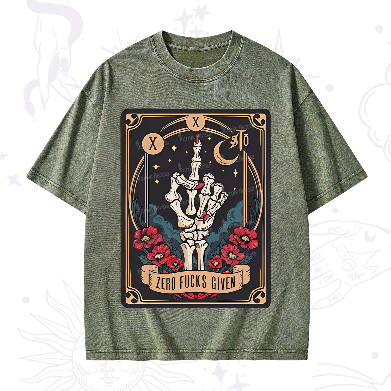 Purplehecate The Zero Fucks Given Washed T-Shirt