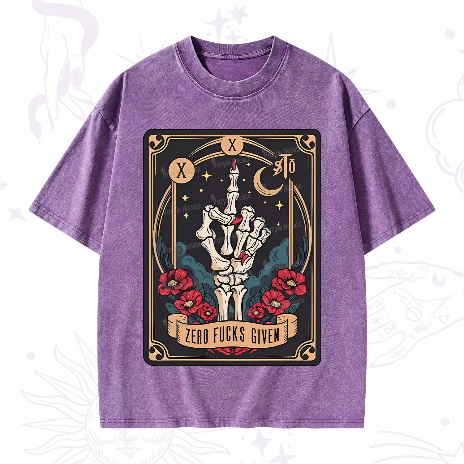 Purplehecate The Zero Fucks Given Washed T-Shirt