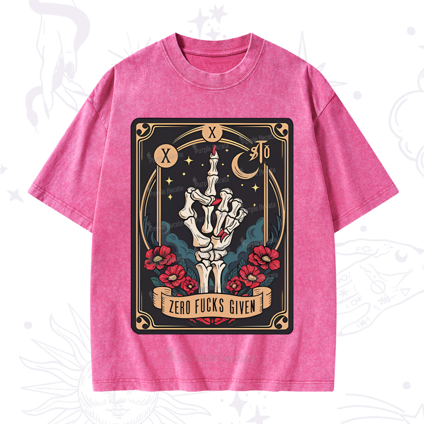 Purplehecate The Zero Fucks Given Washed T-Shirt