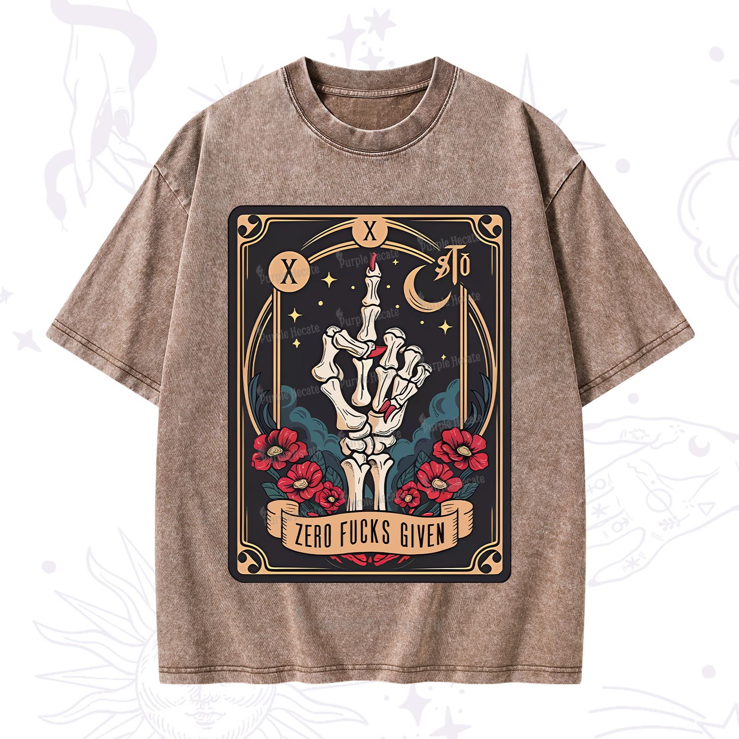 Purplehecate The Zero Fucks Given Washed T-Shirt
