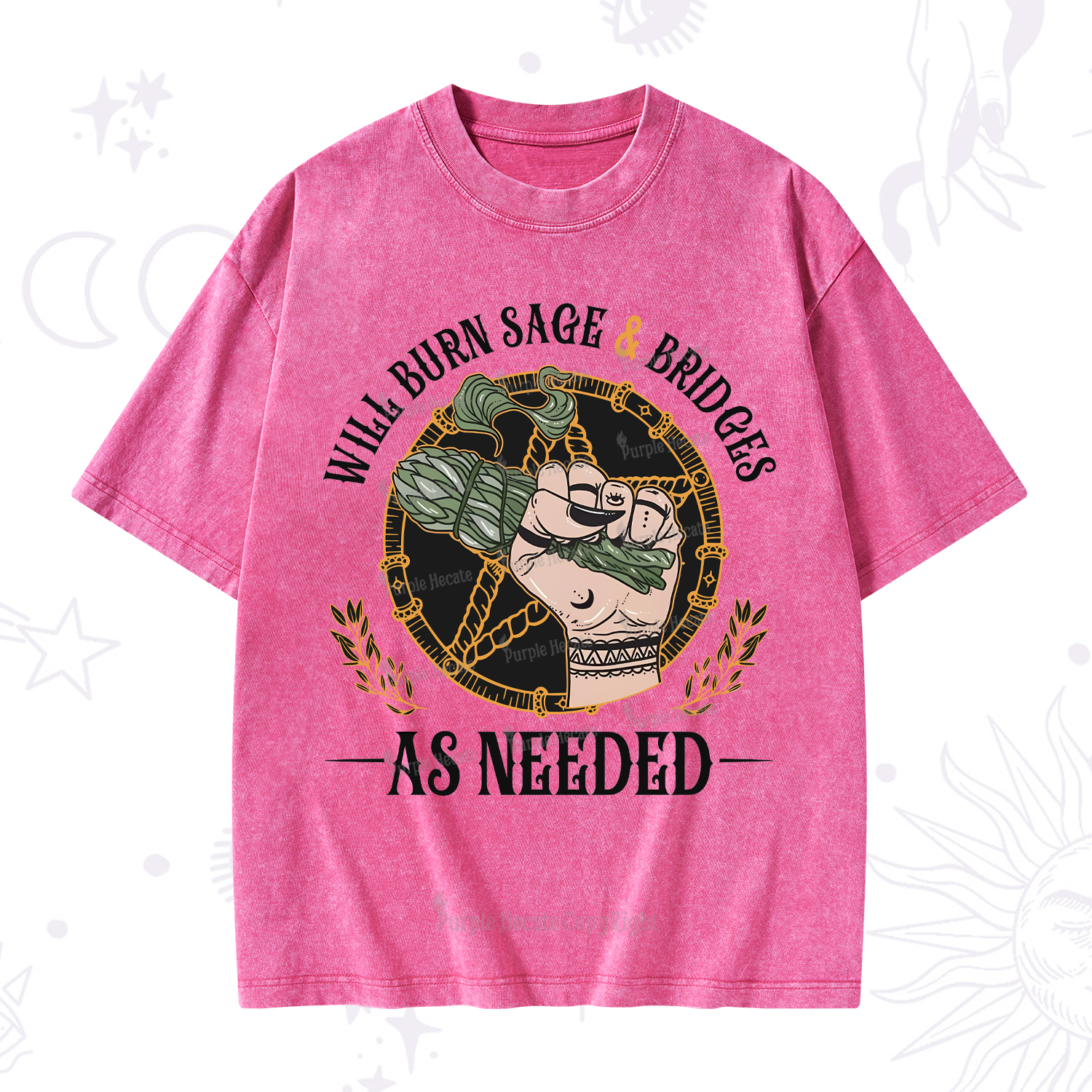 Purplehecate Will Burn Sage And Bridges Washed T-Shirt