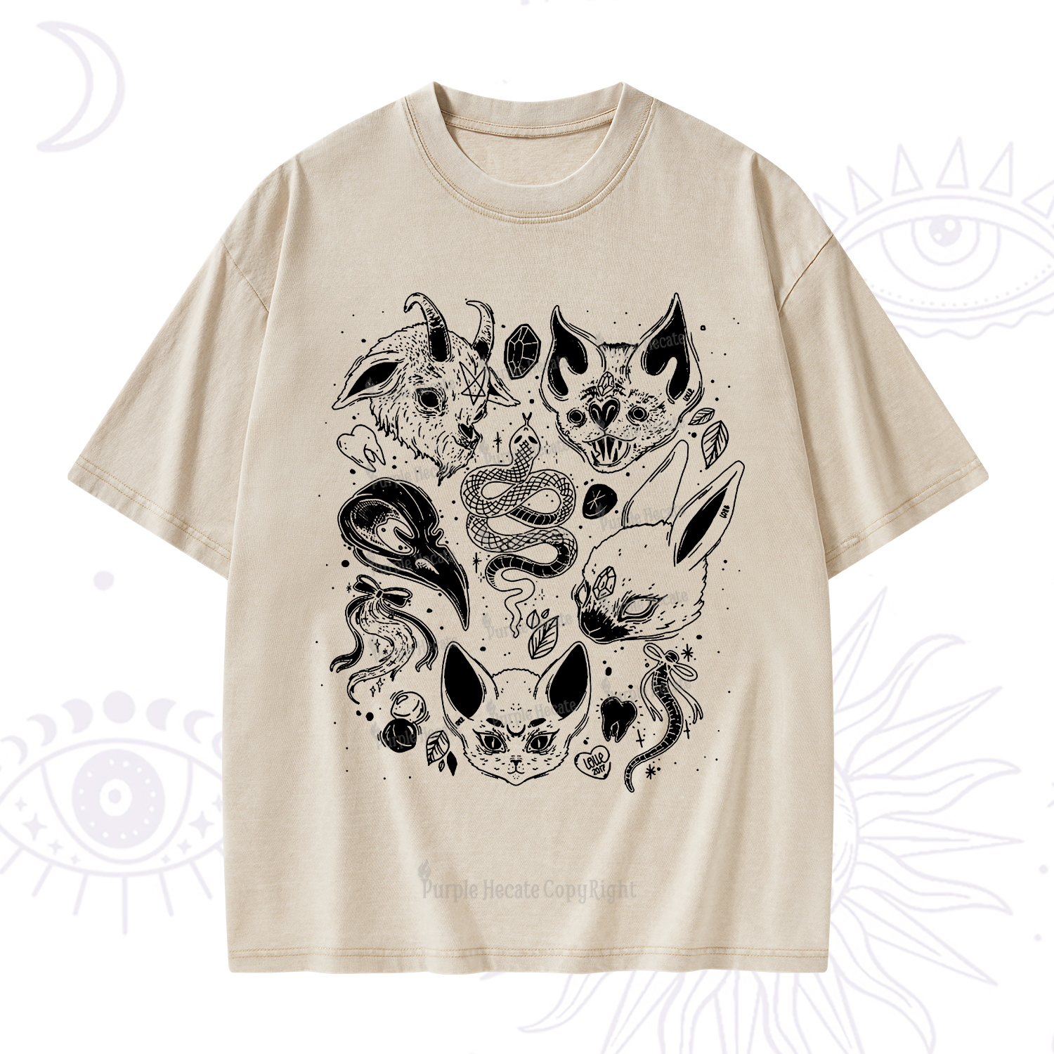 Purplehecate Familiar Spirits Washed T-Shirt
