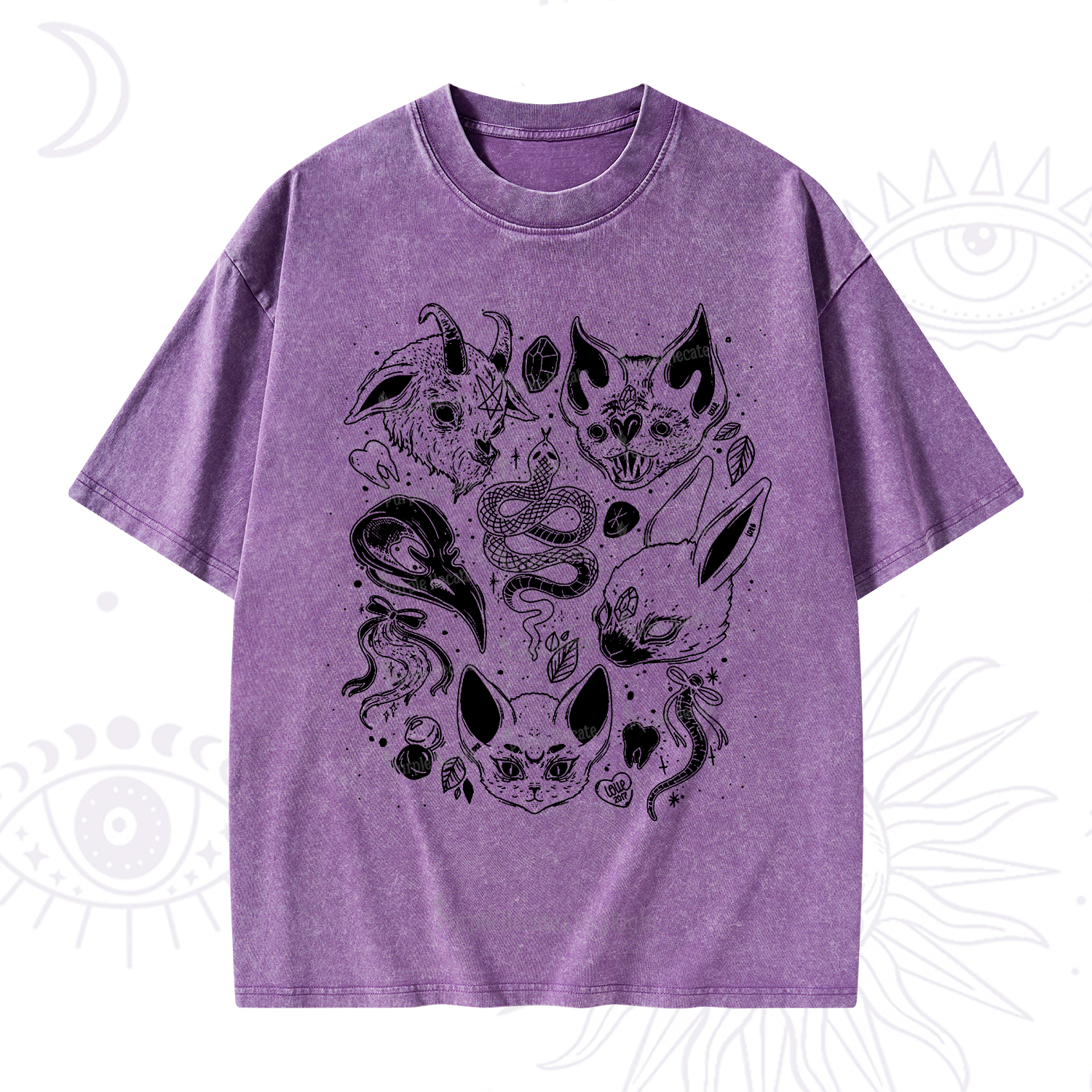Purplehecate Familiar Spirits Washed T-Shirt