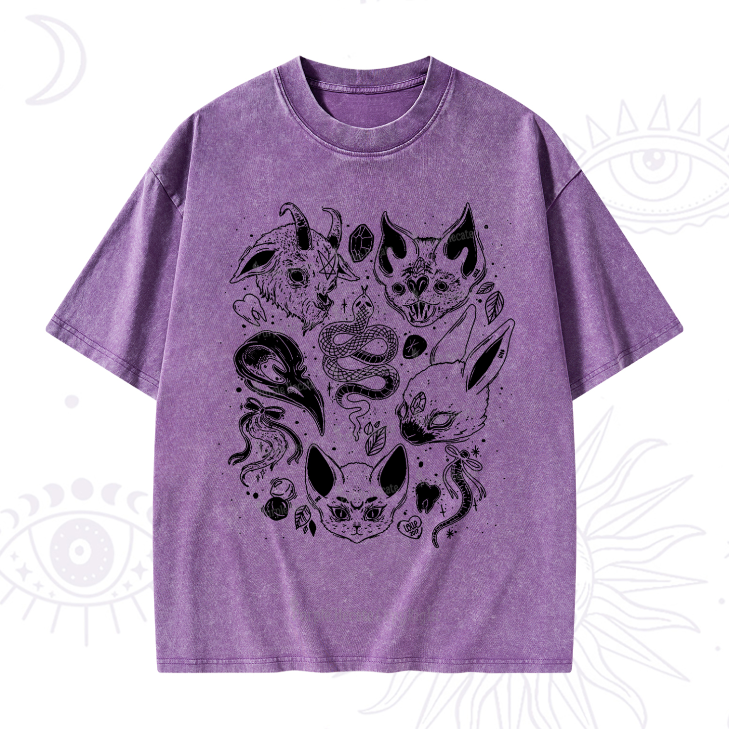 Purplehecate Familiar Spirits Washed T-Shirt