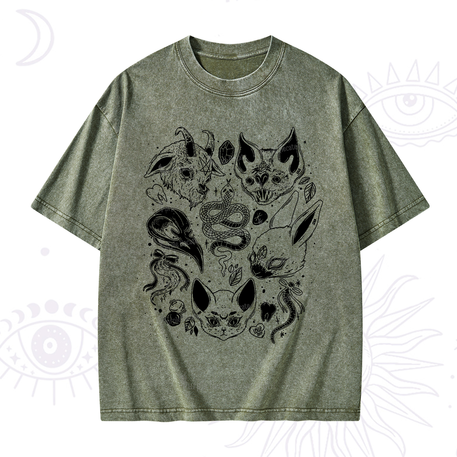 Purplehecate Familiar Spirits Washed T-Shirt