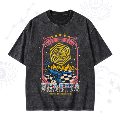 Purplehecate Scorpio Crew Zodiac Washed T-Shirt