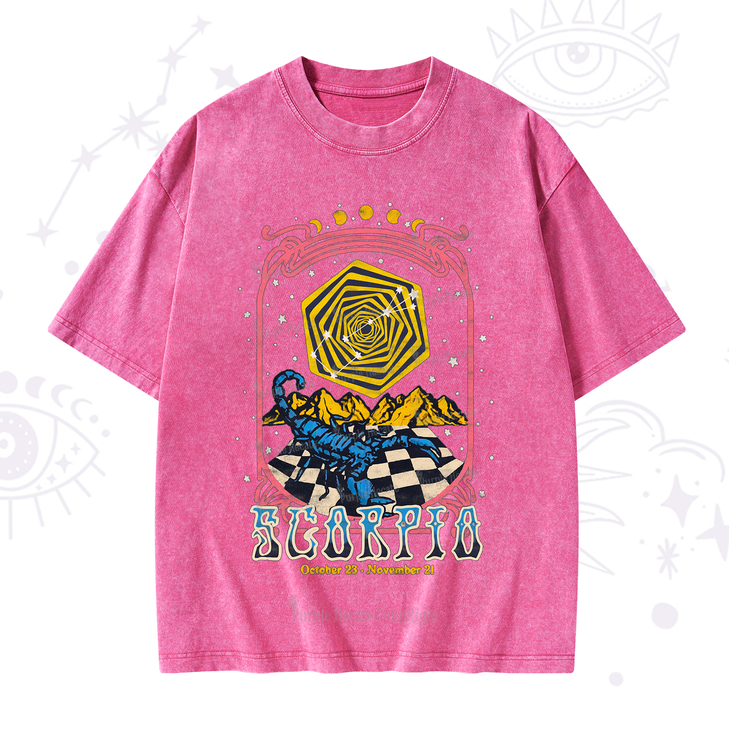 Purplehecate Scorpio Crew Zodiac Washed T-Shirt