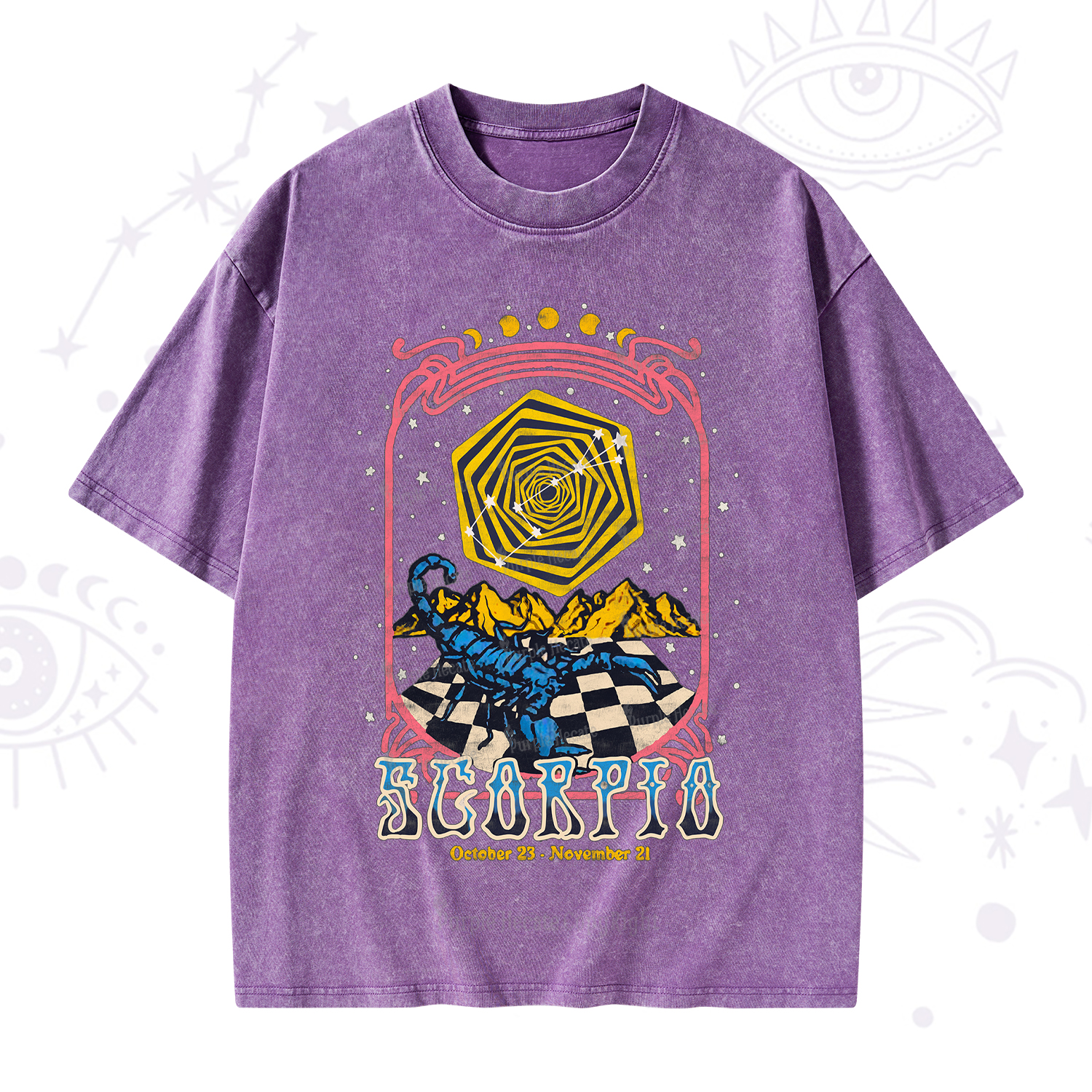 Purplehecate Scorpio Crew Zodiac Washed T-Shirt