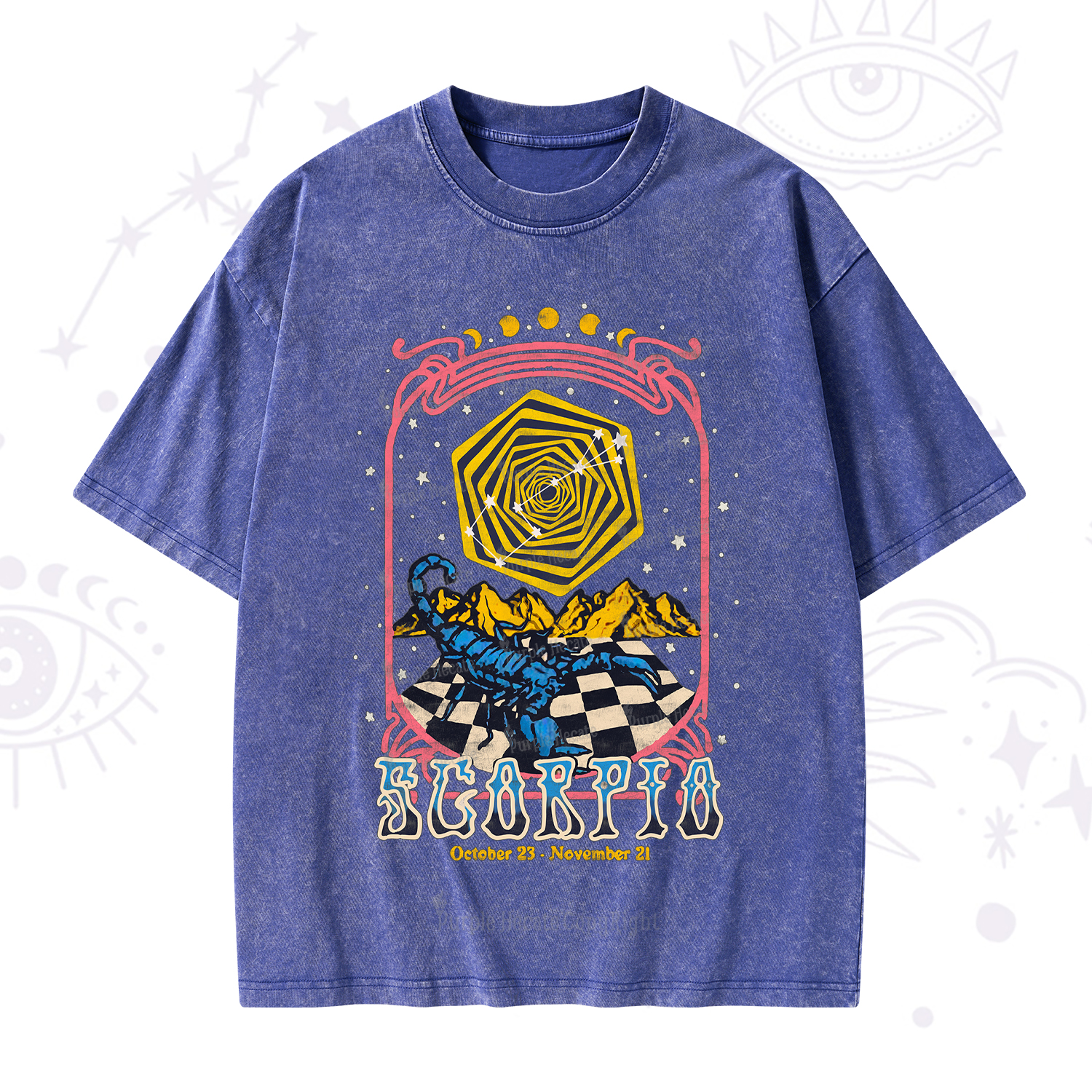 Purplehecate Scorpio Crew Zodiac Washed T-Shirt