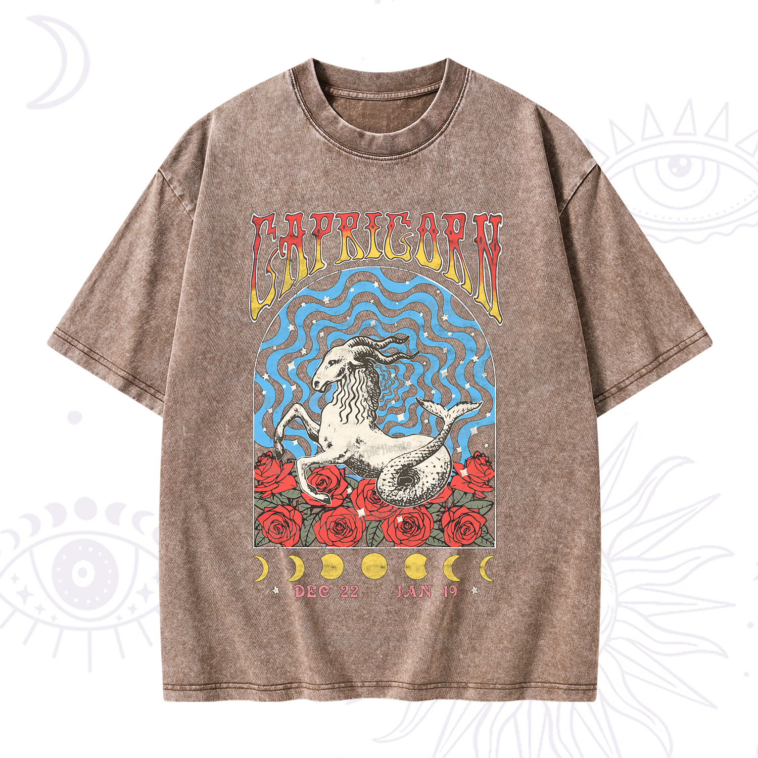 Purplehecate Capricorn Crew Zodiac Washed T-Shirt