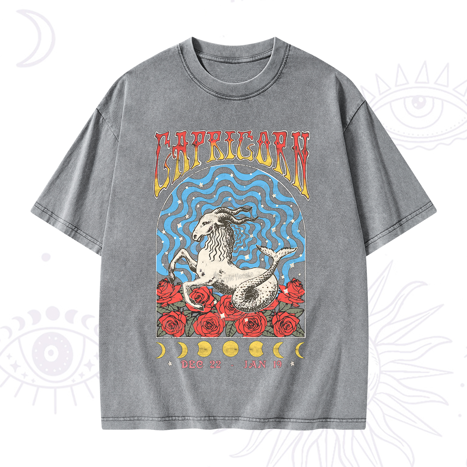 Purplehecate Capricorn Crew Zodiac Washed T-Shirt