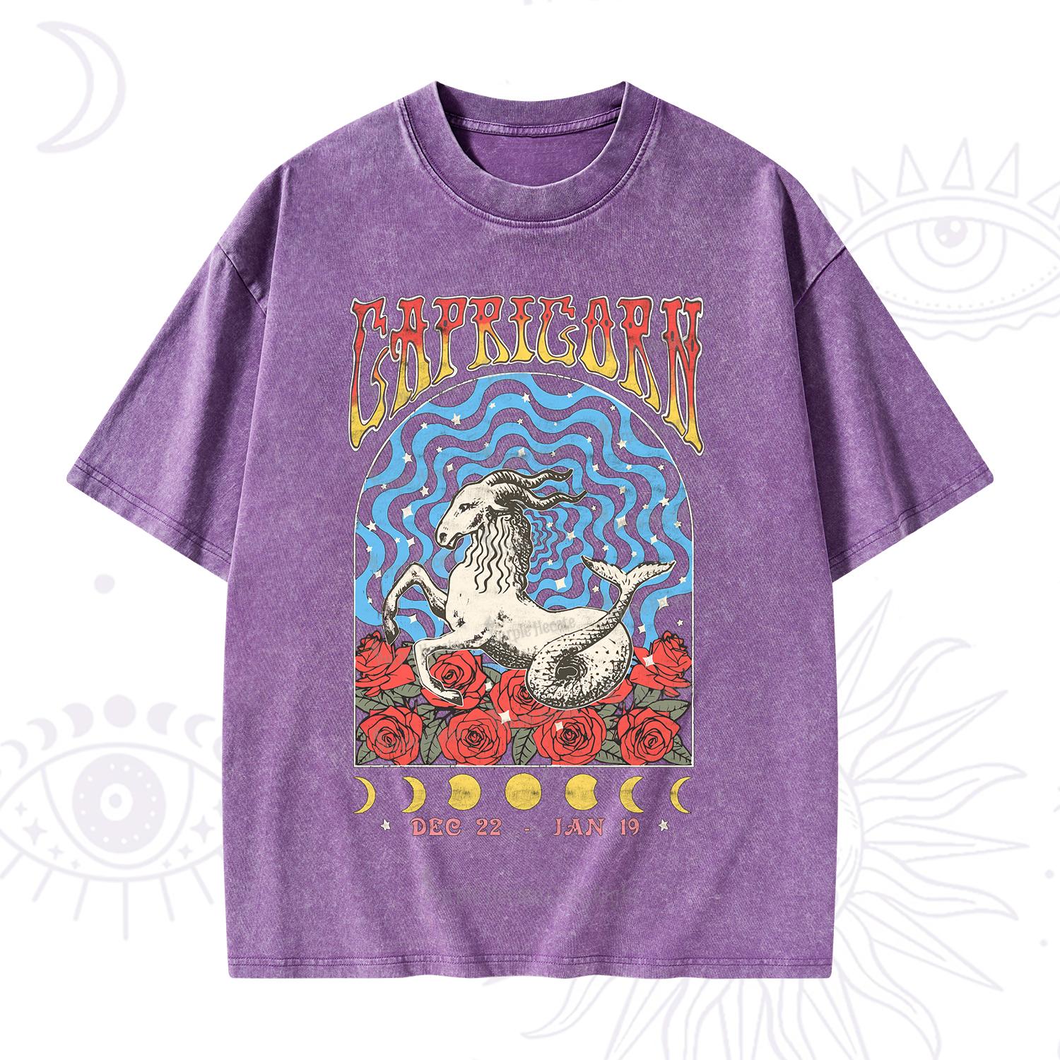Purplehecate Capricorn Crew Zodiac Washed T-Shirt