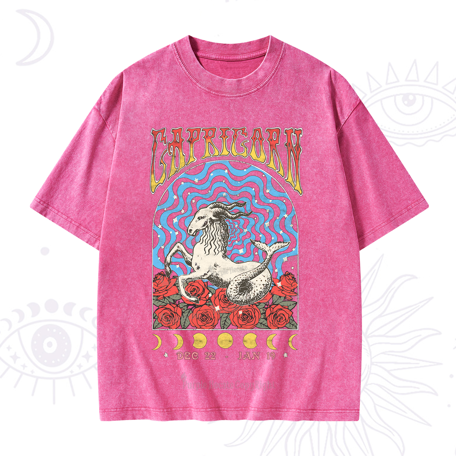 Purplehecate Capricorn Crew Zodiac Washed T-Shirt