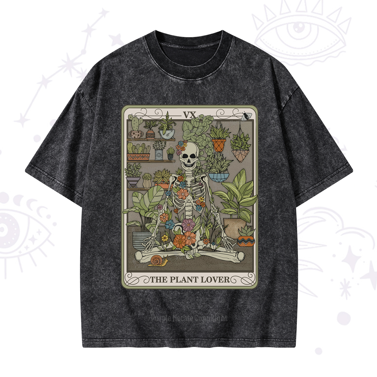 Purplehecate The Plant Lover Tarot Washed T-Shirt