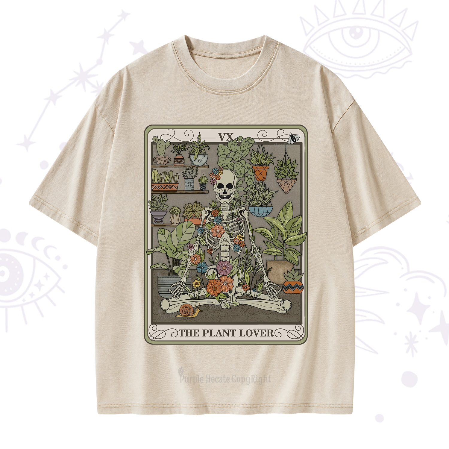 Purplehecate The Plant Lover Tarot Washed T-Shirt
