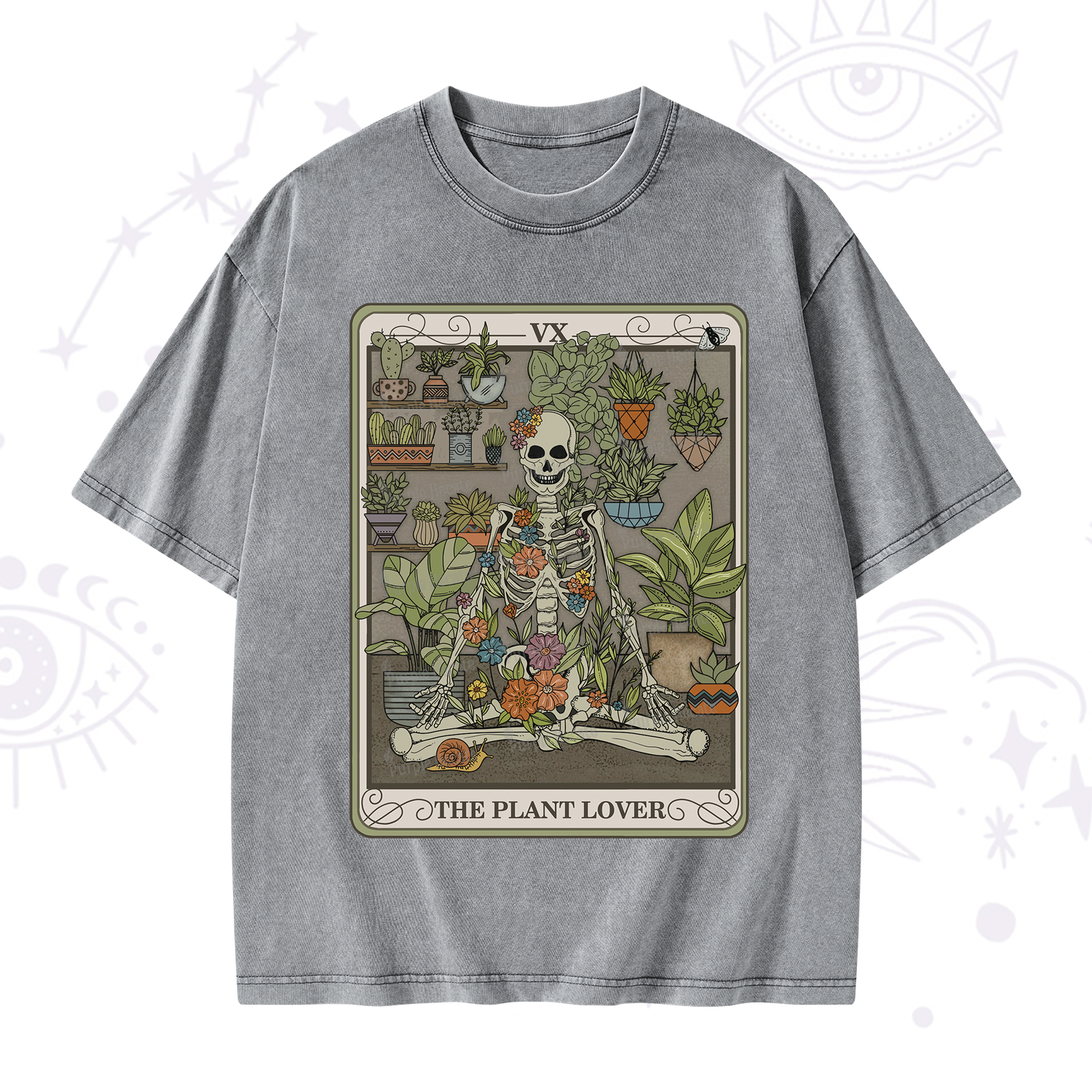 Purplehecate The Plant Lover Tarot Washed T-Shirt