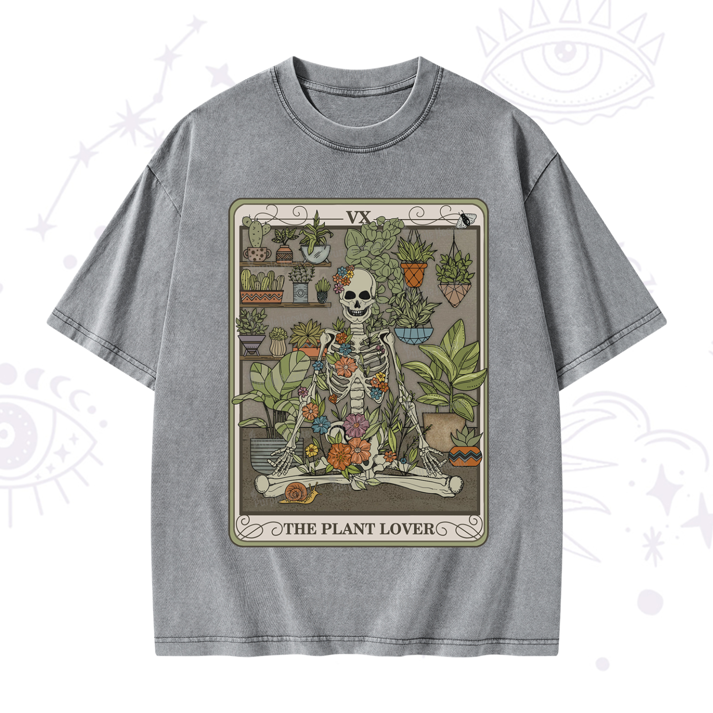 Purplehecate The Plant Lover Tarot Washed T-Shirt