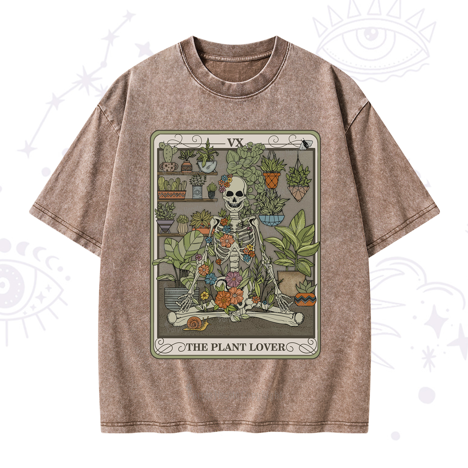 Purplehecate The Plant Lover Tarot Washed T-Shirt