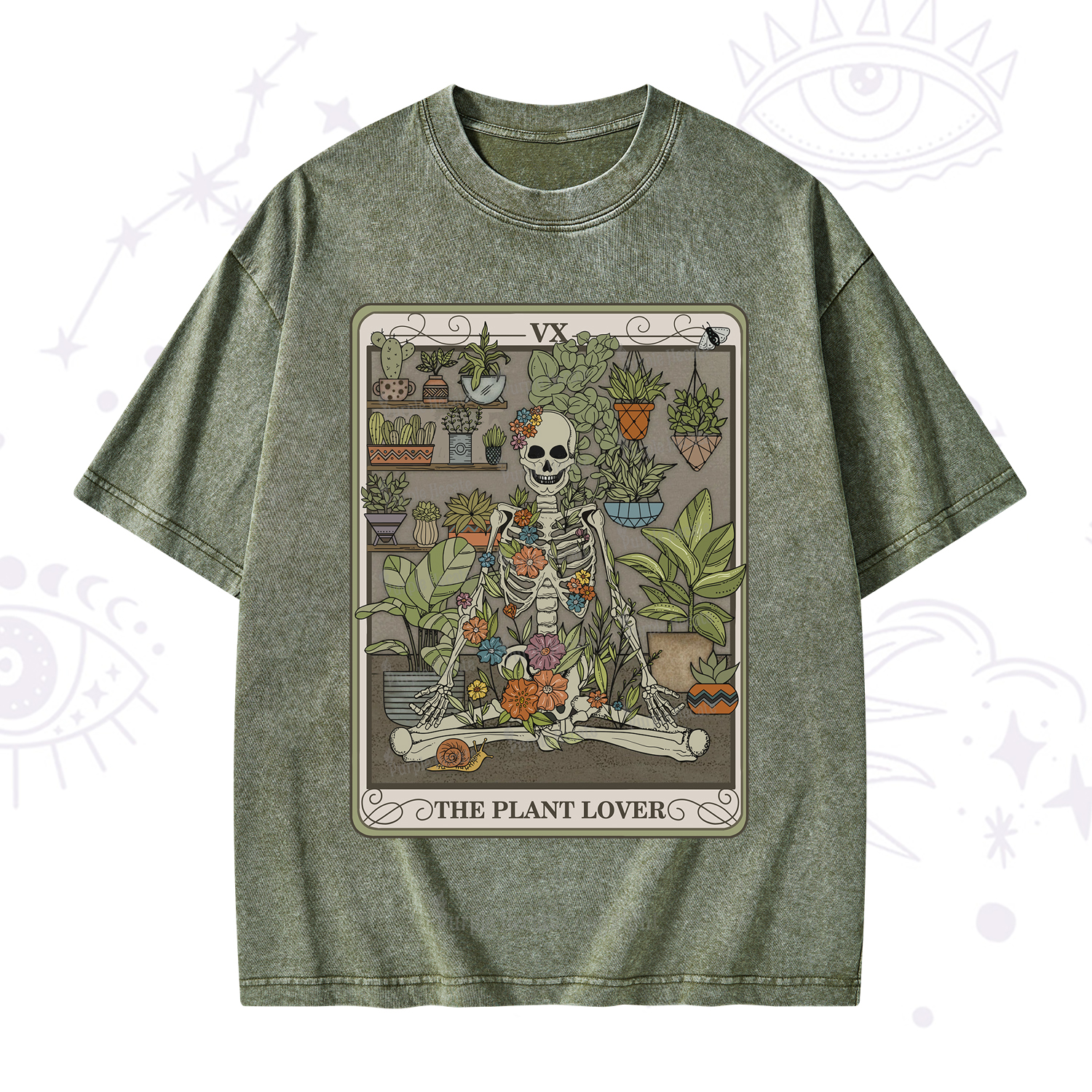 Purplehecate The Plant Lover Tarot Washed T-Shirt