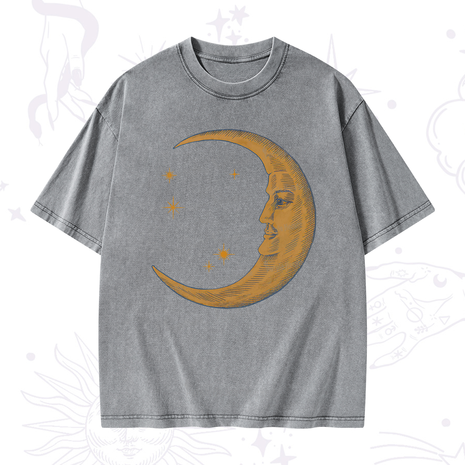 Purplehecate Celestial Moon Washed T-Shirt