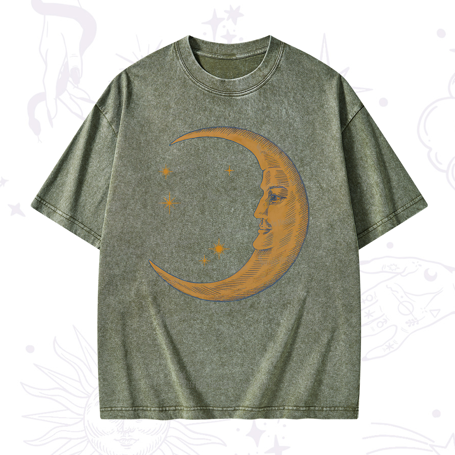 Purplehecate Celestial Moon Washed T-Shirt
