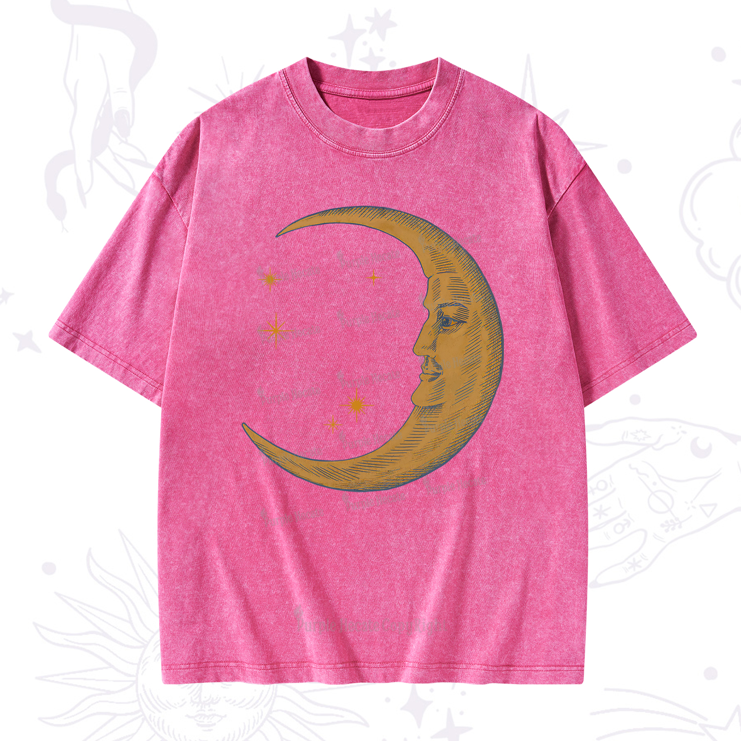 Purplehecate Celestial Moon Washed T-Shirt