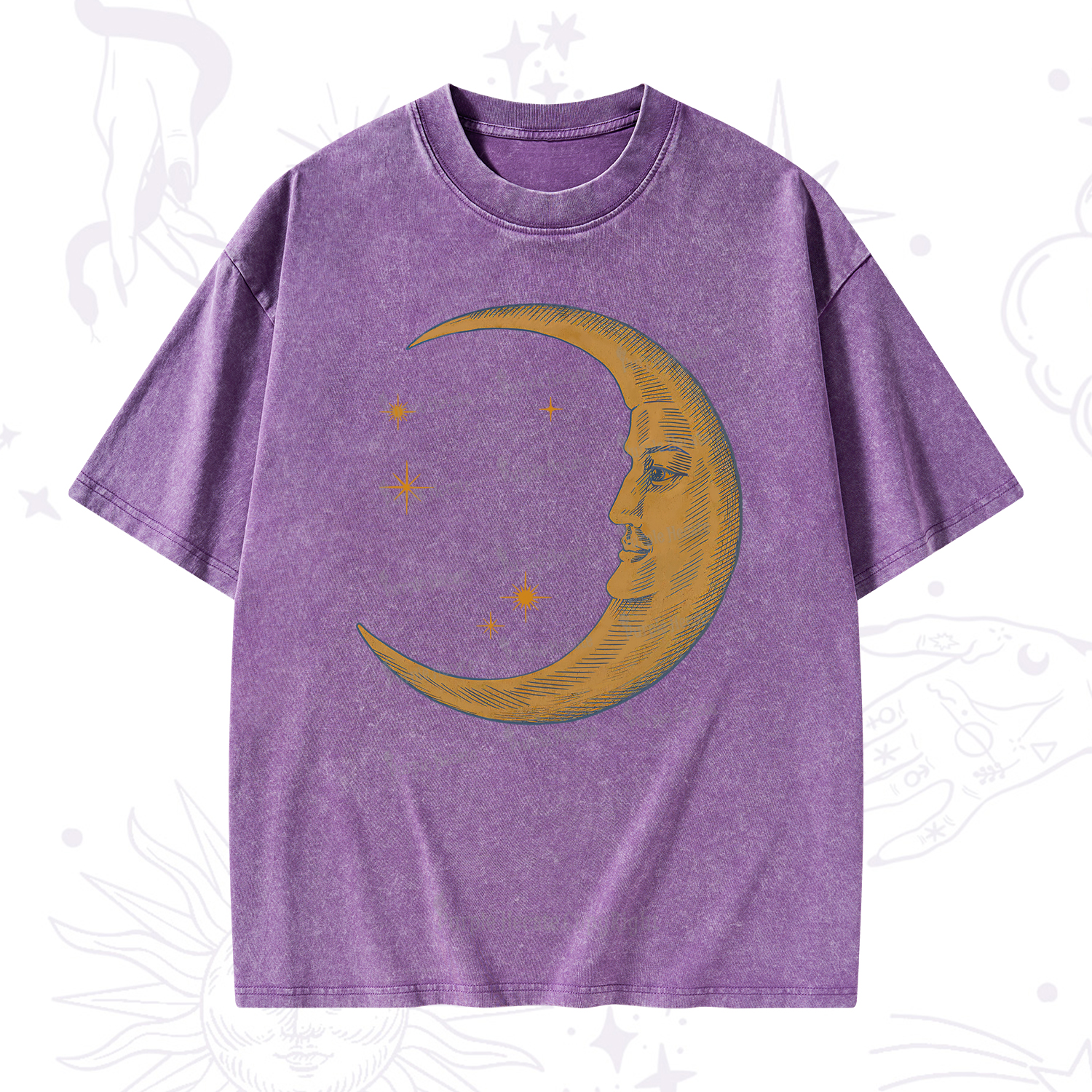 Purplehecate Celestial Moon Washed T-Shirt