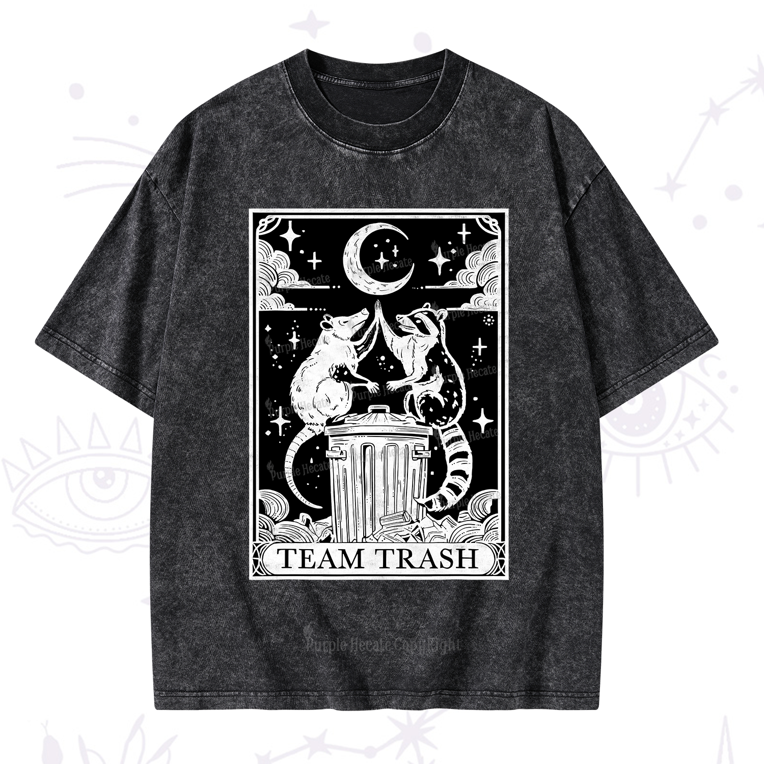 Purplehecate The Team Trash Tarot Washed T-Shirt